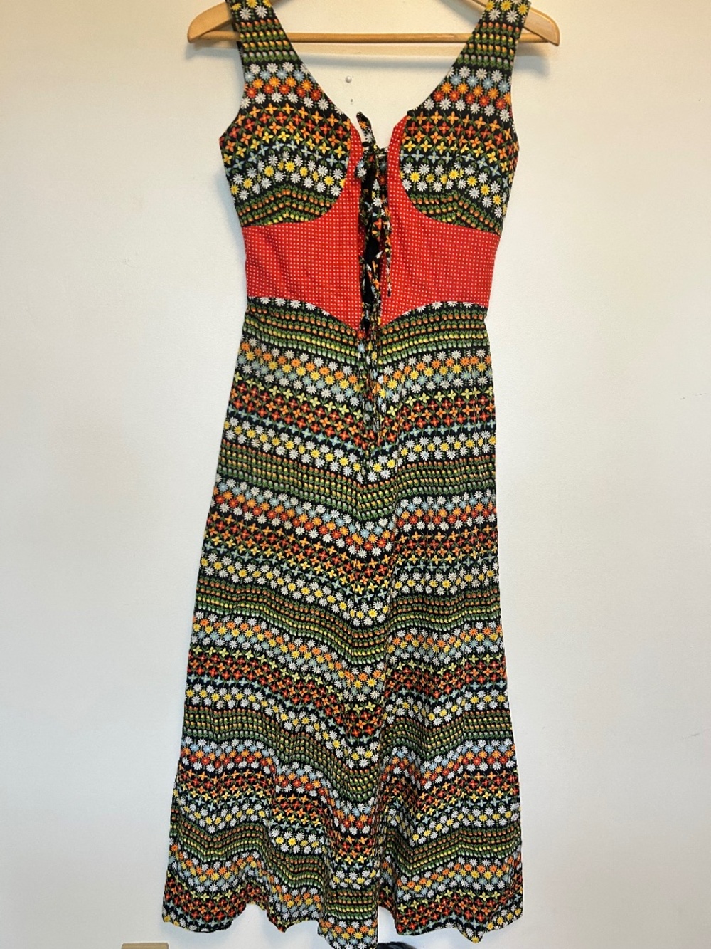 VTG 70’s Margaret Godfrey for Bagatelle mixed Print Boho Maxi Dress